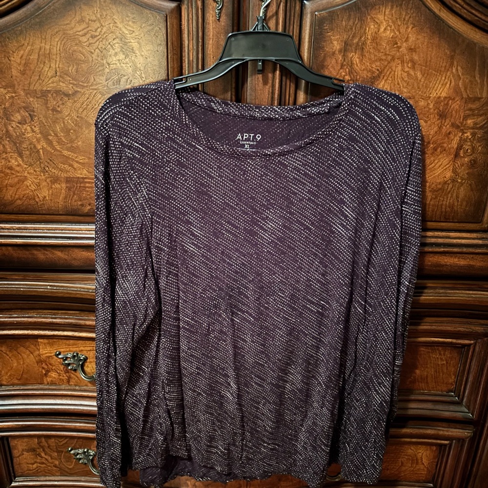 Apt. 9 Black with small white designs Knit Top